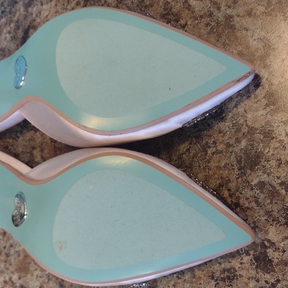 Blue By Betsy Johnson Blush Coset Embellished Heeled Wedding Mules size 7.5 - Picture 12 of 16
